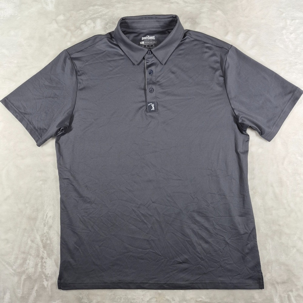 Bogey Bros Golf Polo Shirt Men's Large Gray Performance Stretch Casual Comfort